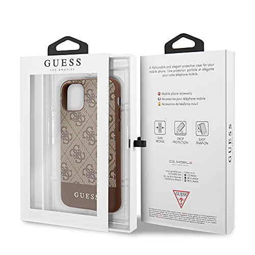 Guess Glitter 4G Stripe Collection - Funda para iPhone 11 Pro, Color marrón