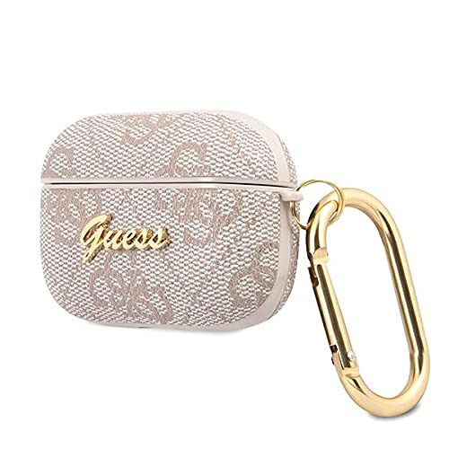 Guess GUAP4GSMP - Funda para AirPods Pro Color Rosado 4G Script Metal Collection