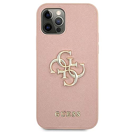 Guess GUHCP12MSA4GGPI - Funda para iPhone 12/12 Pro 6,1", diseño de Saffiano 4G, Color Rosa