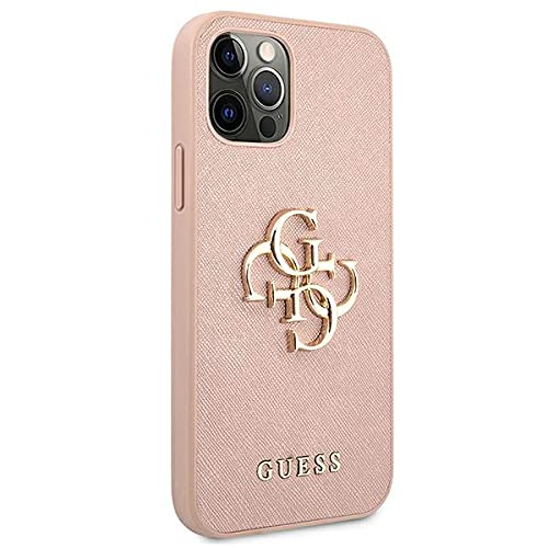 Guess GUHCP12MSA4GGPI - Funda para iPhone 12/12 Pro 6,1", diseño de Saffiano 4G, Color Rosa