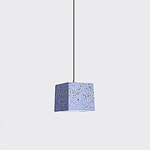 GUOGUOSM Macaron Square Colgante Accesorio De Iluminación LED Moderno Terrazzo Lámpara Colgante Techo Cemento Sombra Luz Colgante Decoración Industrial Candelabro para Comedor Sala De Estar Cafe Club