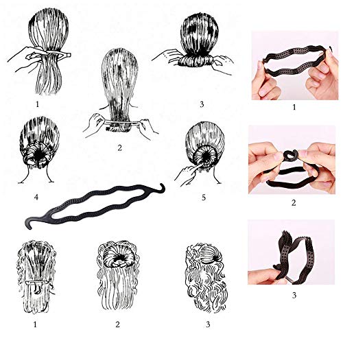 Gwotfy 19pcs Accesorios de Peinado, Set de Diseño de Cabello, cabello diseño Accesorios Hacedor Braid Cabello Trenzado Peinado Clip DIY para las niñas