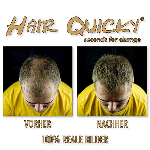 Hair Quicky® Premium Hair Fibers, fibras de pelo, construcción de pelo espesante de cabello, en caso de alopecia calvicie caída del pelo o cabello ralo, natural queratina | 28g | castaño claro