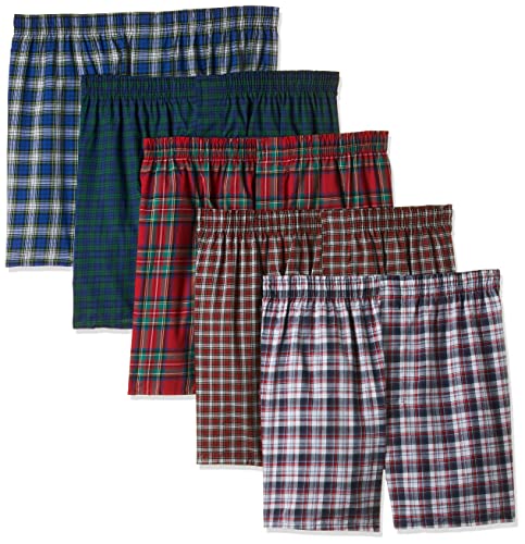 Hanes Men's Taglessreg Tartan Boxers with Comfort Flexreg Waistband 5-Pack