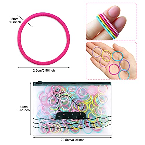 Hanyousheng Gomas del Pelo, Gomas de Pelo Pequeñas, 320 Piezas Gomas Pelo Niña, 2.5 cm Multicolor Elástico Gomas Pelo, Banda de Goma para Coleta, Lazos de Pelo Banda Elástica para Bebé Niña