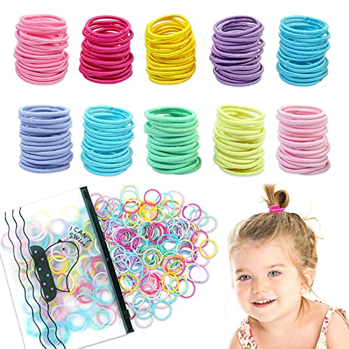 Hanyousheng Gomas del Pelo, Gomas de Pelo Pequeñas, 320 Piezas Gomas Pelo Niña, 2.5 cm Multicolor Elástico Gomas Pelo, Banda de Goma para Coleta, Lazos de Pelo Banda Elástica para Bebé Niña