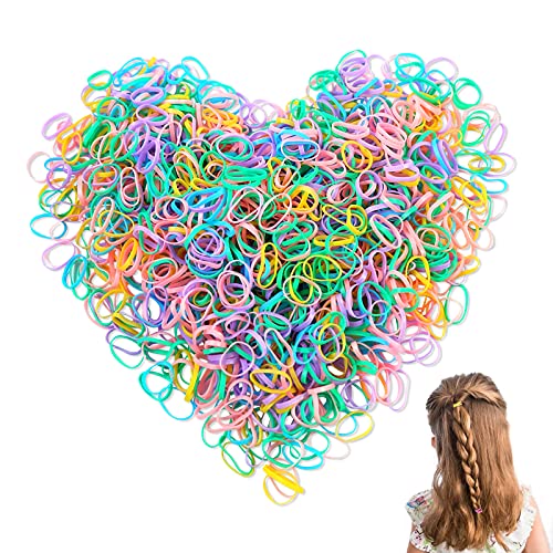 Hanyousheng Gomas Pelo, Gomas Pelo Pequeñas, 1200 Piezas Gomas Pelo Niña, Gomitas Pelo Multicolor, Gomas Trenzas, Gomas Pelo Bebe, Mini Gomas de Pelo Mujer, Uso para Trenzas de Niñas