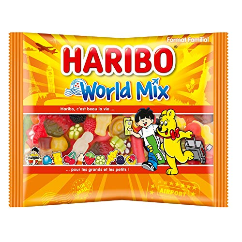 Haribo - World Mix Caramelos de Goma Surtidos - Ideal para Endulzar Tus Dias- Bolsa 500 g