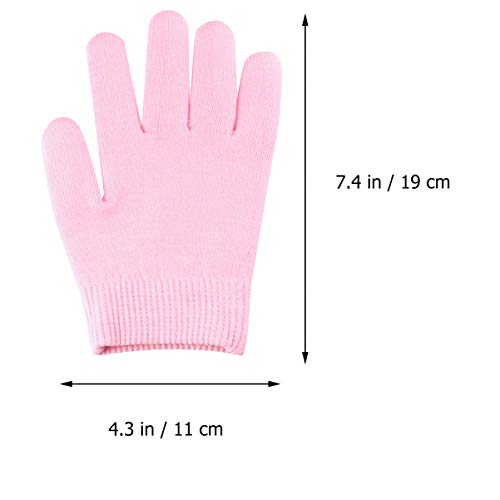 Heallily Guantes Hidratantes 2 Pares de Guantes Hidratantes de Gel Guante de Terapia de Gel para Manos Secas Y Agrietadas Tratamiento de Pies para Mujeres Niñas (Rosa)