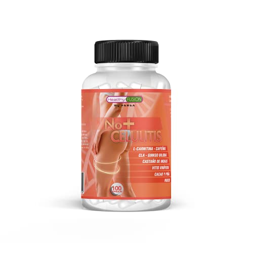 Healthy Fusion Potente Anticelulítico Reductor Intensivo, Reafirma, tonifica, Elimina celulitis, piel de naranja, Estimula Lipólisis, L-Carnitina, CLA, Cacao, 100 cápsulas