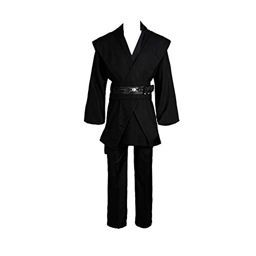 helymore Disfraz de Guerrero Medieval para Hombres Disfraz de Soldado Caballero Conjunto Completo Negro, XXL