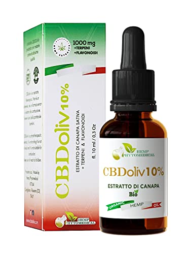 Hemp Phytomedical Cbdoliv 10% Aceite de Cáñamo CBD hemp oil 100% Natural Hecho in Italia