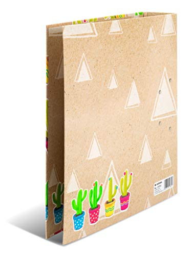 HERMA Archivador de anillas con palanca Tropical con motivo Familia de cactus, A4, 70 mm, con estampado interior, 1 carpeta con motivos