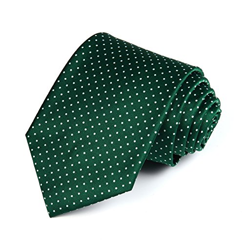 HISDERN Dot Floral Wedding Tie Panuelo para hombres Corbata y bolsillo cuadrado verde