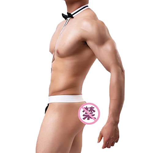 Hombre Sexy Pantalones Ropa Interior Tanga Hombre V Sling Manikini Bañador Pantalones Cortos de baño Traje de Fiesta Alternativo Bikini (Negro)