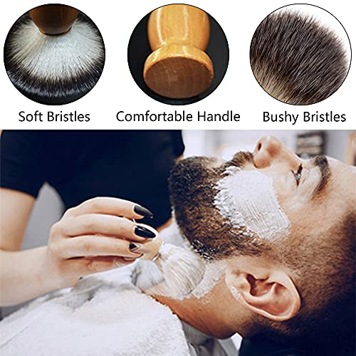 Hombres Afeitado Húmedo Brocha De Afeitar Suave Afeitado Agradable Para La Piel Afeitado De Cerdas Suaves Cepillo De Barba De Viaje Brocha De Afeitar Para El Cabello Mango De Brocha De Afeitar Negro