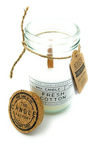 Home Deco Factory Vela aromática perfumada, Vela grande de larga duración decorativa, aroma esencial natural (Fresh Cotton)