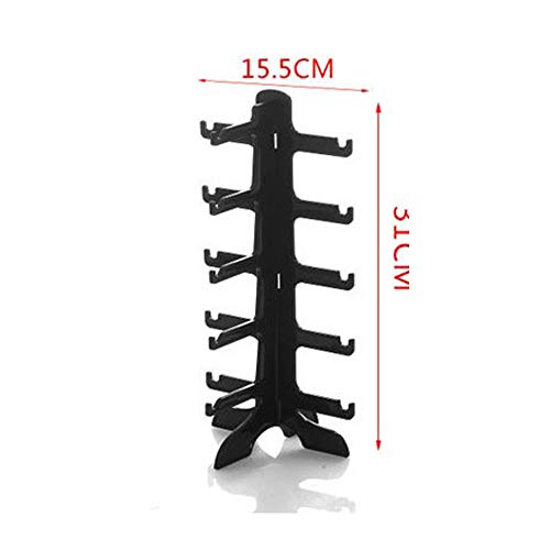 Hoobao 2 Piezas Estante de Gafas,Estante de Exhibición de Almacenamiento de Gafas de 5 Capas, Adecuado para Guardar Gafas de Sol, Gafas de Miopía, Gafas de Lectura (Blanco y Negro)