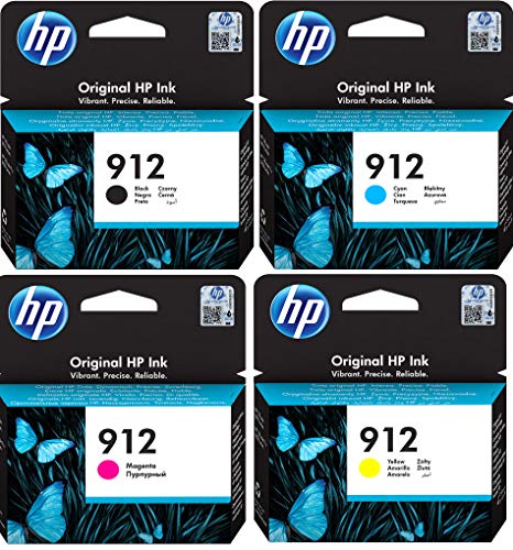 HP 912 - Juego de 4 cartuchos de tinta originales para HP Officejet Pro 8010, 8012, 8014, 8015, 8020, 8022, 8023, 8024 y 8025