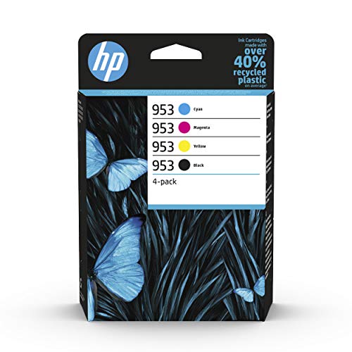 HP 953 6ZC69AE, Negro, Cian, Magenta y Amarillo, Cartuchos de Tinta Originales, Pack de 4, Para impresoras HP OfficeJet Pro serie 8200, 8700, 7700