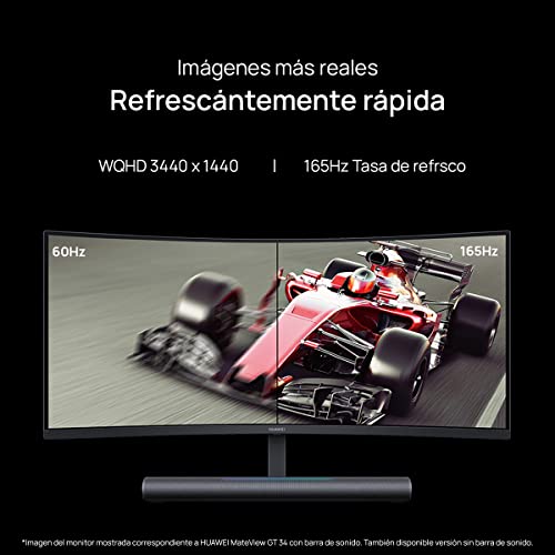 HUAWEI MateView GT 34'' Monitor curvo ultra ancho 1500R, 165Hz, 21:9 QHD 3440x1440, 3K+, LCD, DCI-P3, Contraste 4000:1, HDMI, HDR , DP, Negro