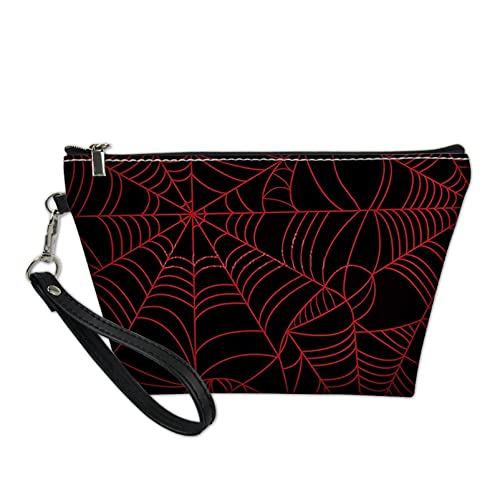 HUIACONG Pequeño bolso de maquillaje para el bolso para las mujeres Accesorios de viaje Bolsas Organizador de cosméticos, Red Spider Web, S,