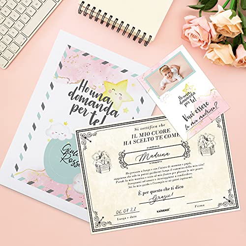 Idea de regalo bautizo Padrino Madrina - Quiere ser mi Madrina, mi Padrino - Certificado personalizable