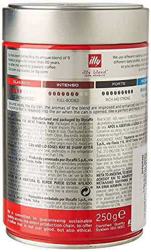 Illycaffè Illy Classico - Café Molido del Tueste, 1 Lata de 250 G