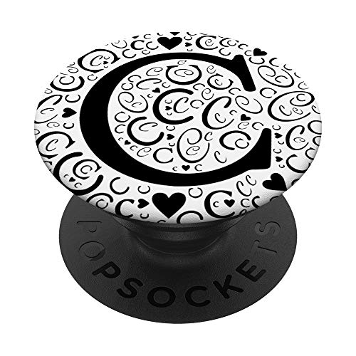 Iniciales C, monograma, palabras nube, idea de regalo PopSockets PopGrip Intercambiable