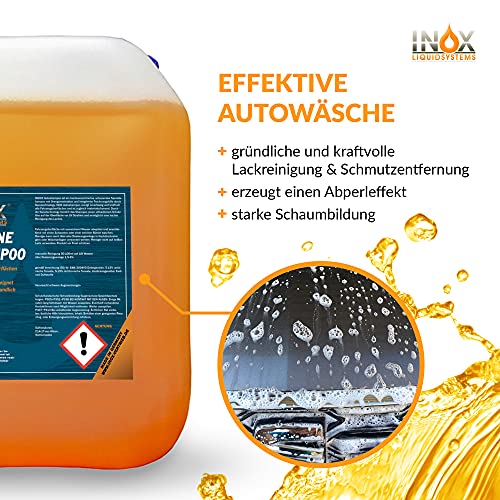 INOX® Nano Line Champú concentrado para coches, 10L con efecto de loto - Cera y Lavado de coches - Para el brillo y la protección