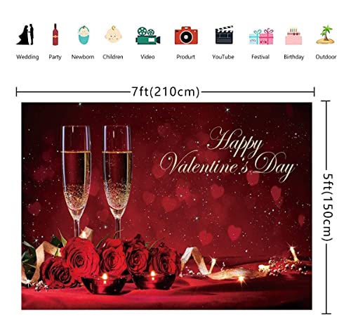 INRUI Día de San Valentín Fotografía Fondos Tema de amor rojo Copa de vino Imagen de regalo Boda Ducha nupcial Cabinas de fotos Accesorios de estudio