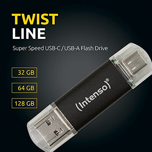 Intenso Twist Line 128 GB - Dual Memoria Flash USB 3.2 Gen 1x1, USB-C & USB-A, 70MB/s