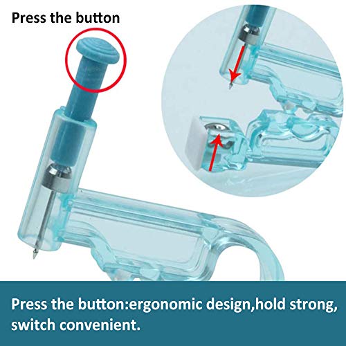 INTVN 6 Unids Piercing Desechable Herramienta Pistola de Piercing de oreja Nariz Herramienta de Perforación Estéril,Pistola Perforadora Ningún Dolor Taladrador ，con algodón de alcohol