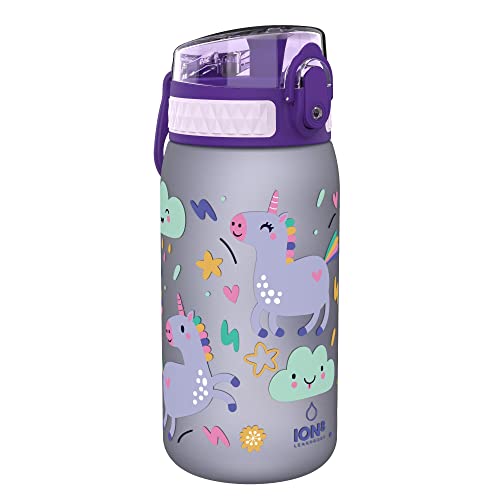 Ion8 Niños Botella Agua, Sin Fugas, Unicornios, 350ml