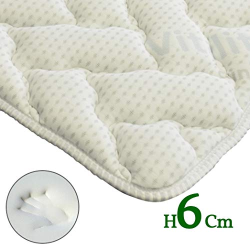 ITALYMATERASSI Topper Vitality H6 cm Memory Foam, corrector para colchón supertranspirable gracias al innovador tejido hipoalergénico, colchón individual 95 x 200 cm