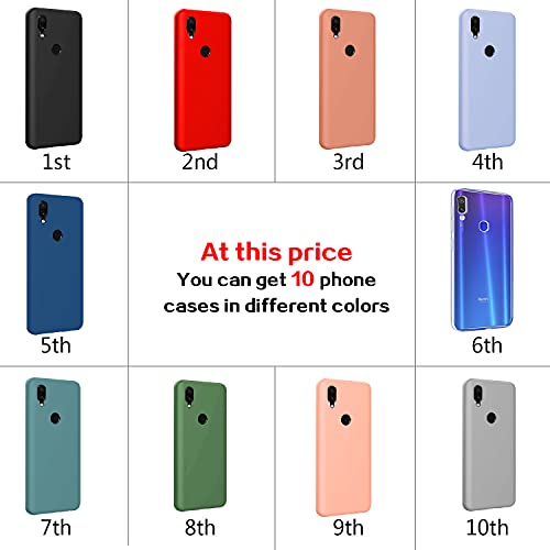 Iuveruln 10X Funda Compatible Xiaomi Redmi Note 7/Note 7 Pro, Ultra Delgado Color Sólido Silicona Carcasa, Anti-Rasguños Anti-Choque, TPU Flexible Cover, Transparente + 9 Colores