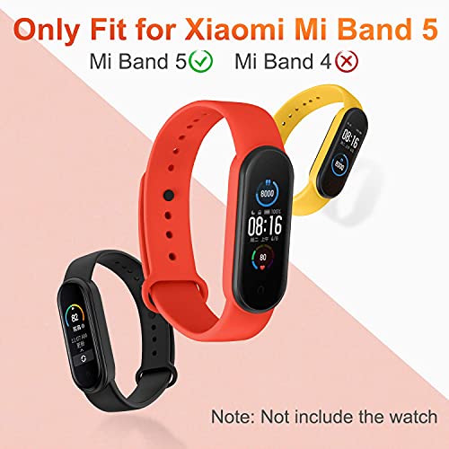 ivoler Correas Mi Band 5/Amazfit Band 5, [20 Piezas] 16 Piezas Pulsera para Xiaomi Mi Band 5 + 4 Piezas Protector Pantalla Correa de Repuesto Suave, Transpirable, Resistente al Sudor y Multicolor