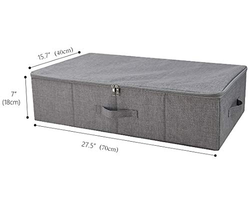 iwill CREATE PRO Cesta de la Cremallera con Tres Lados, Caja de Almacenamiento Plegable Debajo de la Cama para Mantas, edredones, edredones, etc. Gris Oscuro