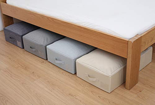 iwill CREATE PRO Cesta de la Cremallera con Tres Lados, Caja de Almacenamiento Plegable Debajo de la Cama para Mantas, edredones, edredones, etc. Gris Oscuro