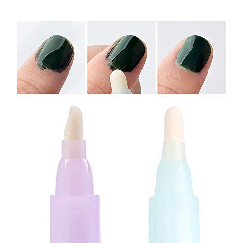 iwobi 2 pcs Pluma removedor de Esmalte de uñas, Nail Art Pen Corrector Gel Pluma correctora de manicura Plumas DIY