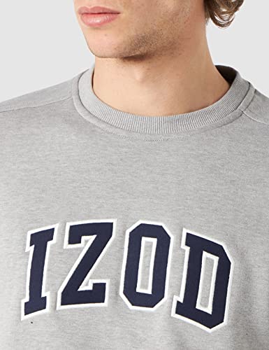 Izod Applique Fleece Crew Sudadera, Gris (Lt Grey Htr 052), Medium (Talla del Fabricante: MD) para Hombre