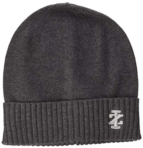 Izod Basic Logo Beanie Gorro de Punto, Gris (Asphalt 011), Talla única para Hombre