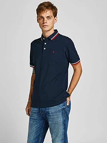 Jack & Jones Jjepaulos Polo SS Noos, Azul (Navy Blue), XXL para Hombre