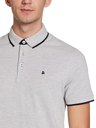 Jack & Jones Jjepaulos Polo SS Noos, Gris (Dark Grey Mixed 68), L para Hombre