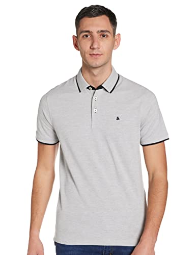 Jack & Jones Jjepaulos Polo SS Noos, Gris (Dark Grey Mixed 68), L para Hombre