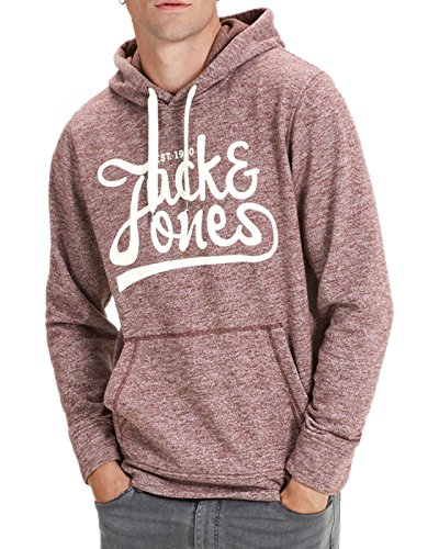 Jack & Jones Jorpanther Sweat Hood Noos Capucha, Rojo (Port Royale Fit:reg Melange), Small para Hombre