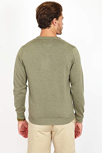 Jack Stuart - Jersey con Cuello en Pico para Hombre, 100% Lana de Merino - Verde Claro, L