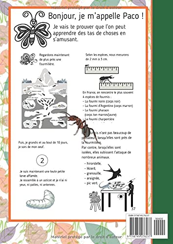 Je découvre les insectes avec Paco - La Fourmi: activités nature, Découverte de la fourmi, Fabrique ta Roue du cyle de vie et Jeu cartes à pince