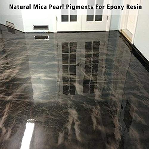 JEMESI Colorante de Resina Epoxi Metálico - 50g Polvo de Mica Natural para Epoxy Resin Art, Fabricación de Jabón - Colorante de Bomba de Baño para Slime, Pintura, Arte Uñas (Negro)