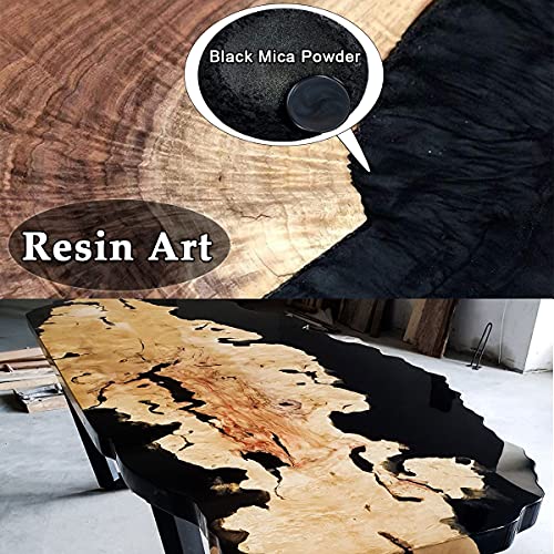 JEMESI Colorante de Resina Epoxi Metálico - 50g Polvo de Mica Natural para Epoxy Resin Art, Fabricación de Jabón - Colorante de Bomba de Baño para Slime, Pintura, Arte Uñas (Negro)